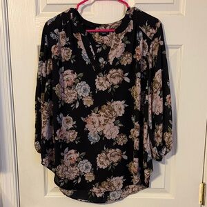 Torrid Black Floral Blouse